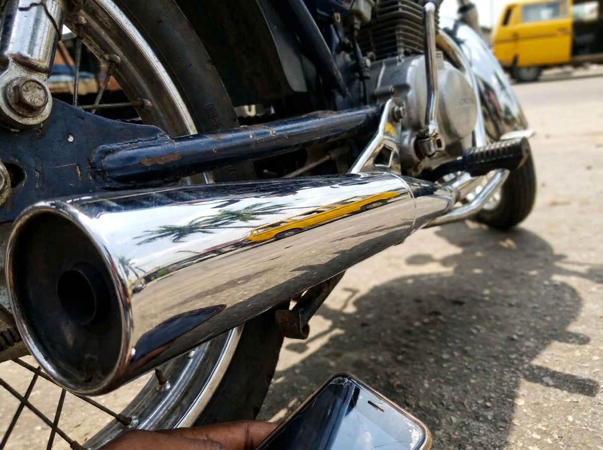 Restored Honda motorcycle exhaust — customer result